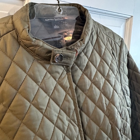 Banana Republic Olive Green quilted slim Utility Jacket - Picture 3 of 5